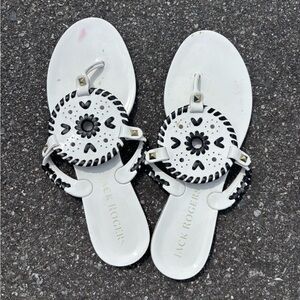 Jack Rogers Black and White Thong Sandals